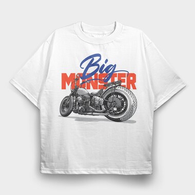 Big Monster Bike, Tricou Oversize Barbati (Unisex)