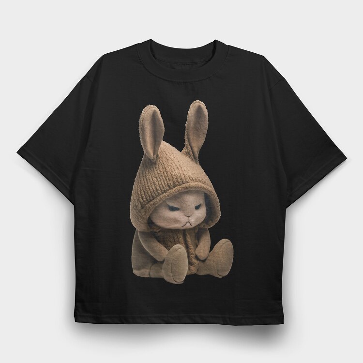 Bunny In Hood, Tricou Oversize Barbati (Unisex)