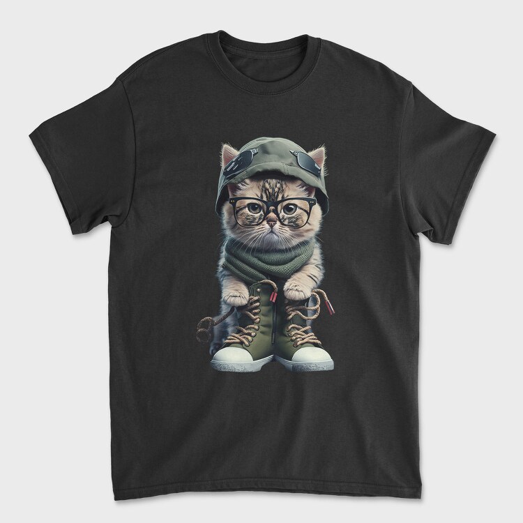 Cat Aviator Chic, Tricou Barbati (Unisex)
