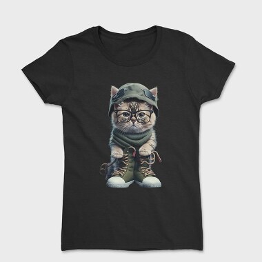 Cat Aviator Chic, Tricou Femei