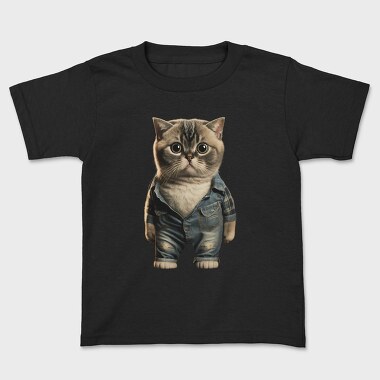 Cat Denim Outfit, Tricou Copii