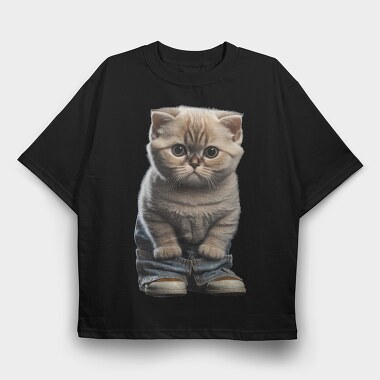 Cat Jeans, Tricou Oversize Barbati (Unisex)