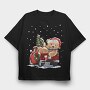 Christmas Bear Truck, Tricou Oversize Barbati (Unisex)