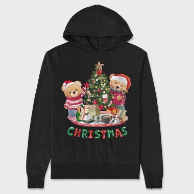 Christmas Teddy Bear 1, Hanorac Oversize Barbati (Unisex)