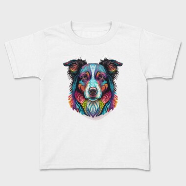 Colorful Dog Portrait, Tricou Copii