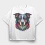 Colorful Dog Portrait, Tricou Oversize Barbati (Unisex)