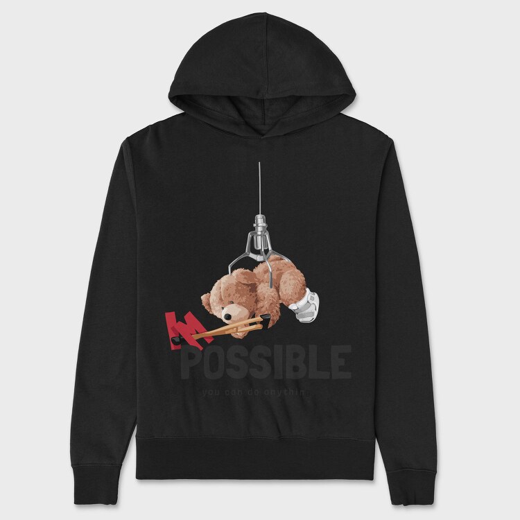 Crushed Teddy Bear, Hanorac Oversize Barbati (Unisex)