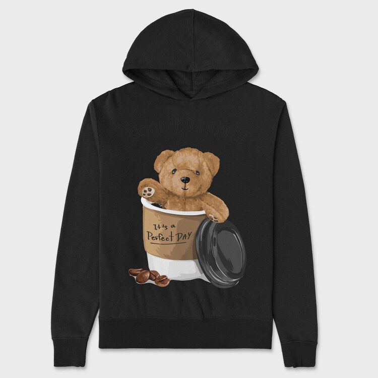 Good Morning Coffee Bear, Hanorac Oversize Barbati (Unisex)