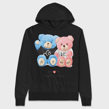 Love Forever Bears, Hanorac Oversize Barbati (Unisex)
