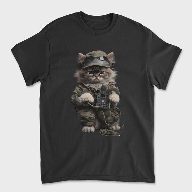 Military Cat, Tricou Barbati (Unisex)