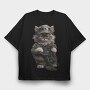 Military Cat, Tricou Oversize Barbati (Unisex)