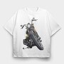 Motorcycle Rider, Tricou Oversize Barbati (Unisex)