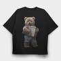 Bear Accordion Blues, Tricou Oversize Barbati (Unisex)