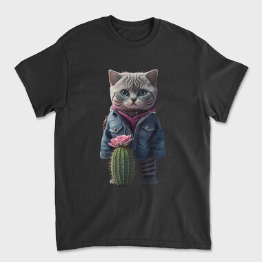 Cat Cactus Cool, Tricou Barbati (Unisex)