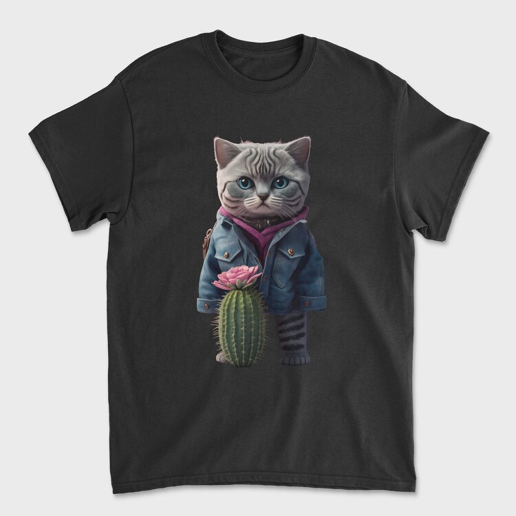 Cat Cactus Cool, Tricou Barbati (Unisex)