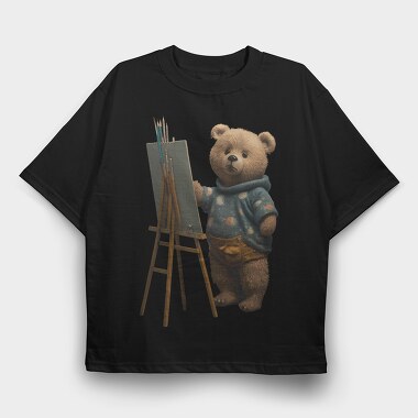 Teddy Bear Artist, Tricou Oversize Barbati (Unisex)