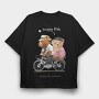Teddy Bike Ride, Tricou Oversize Barbati (Unisex)