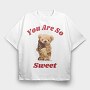 Teddy Ice Cream Sweet, Tricou Oversize Barbati (Unisex)