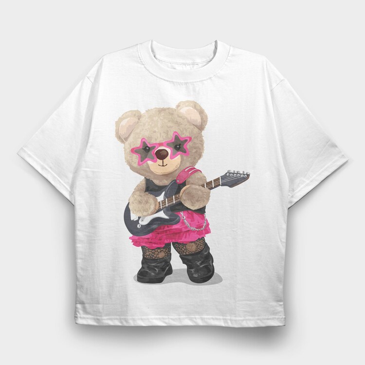 Teddy Rockstar 1, Tricou Oversize Barbati (Unisex)