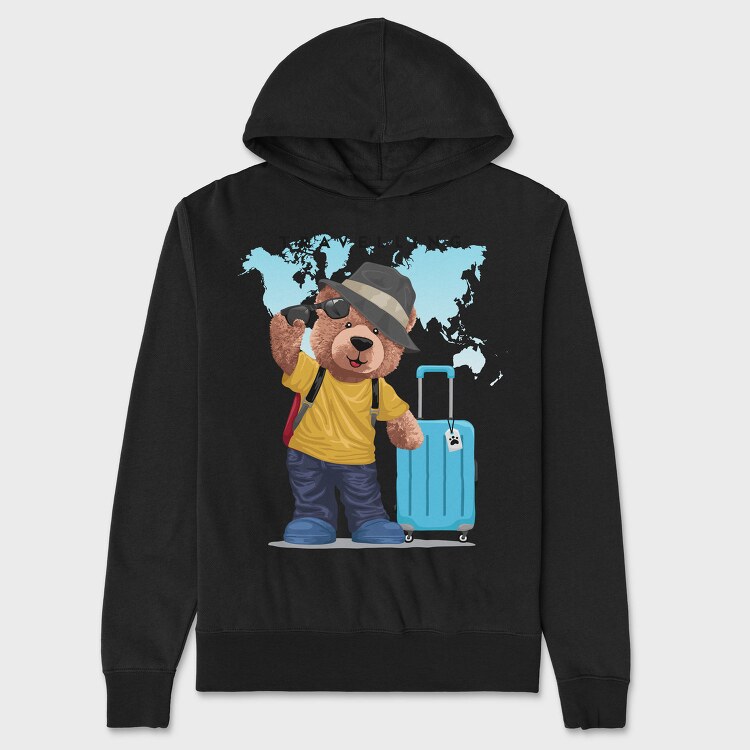 Traveling Bear, Hanorac Oversize Barbati (Unisex)