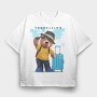 Traveling Bear, Tricou Oversize Barbati (Unisex)