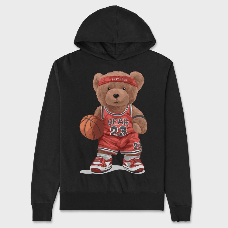 Play Hard Bear, Hanorac Oversize Barbati (Unisex)