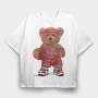 Play Hard Bear, Tricou Oversize Barbati (Unisex)