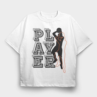 Player Silhouette, Tricou Oversize Barbati (Unisex)