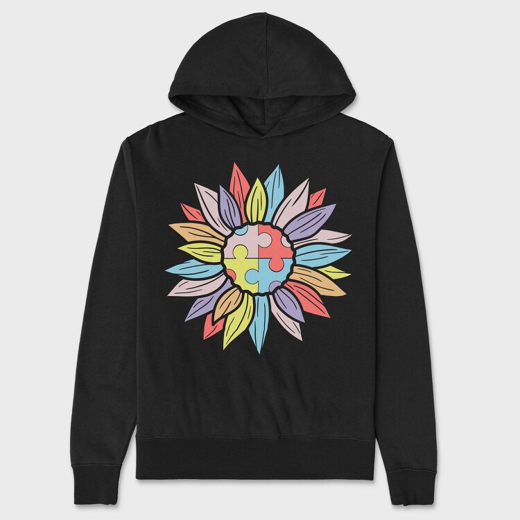 Puzzle Flower Unity, Hanorac Oversize Barbati (Unisex)