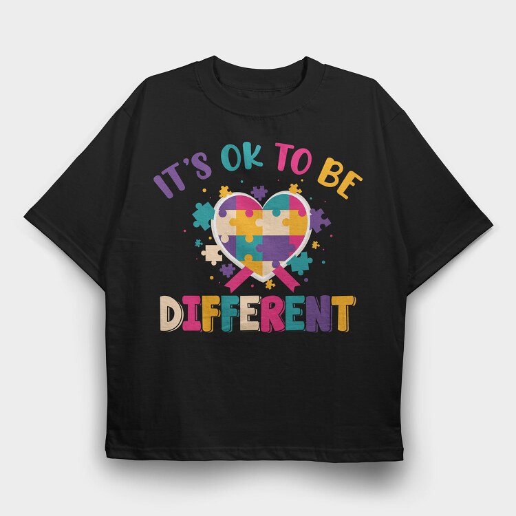Puzzle Heart Different, Tricou Oversize Barbati (Unisex)