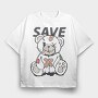 Save Teddy Bear, Tricou Oversize Barbati (Unisex)