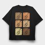 Vintage Guitars Set, Tricou Oversize Barbati (Unisex)