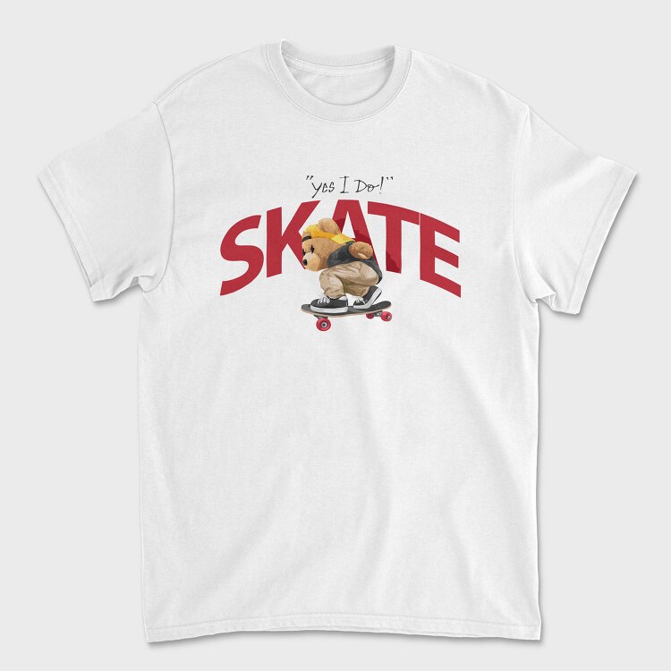 Skateboarding Teddy 2, Tricou Barbati (Unisex)
