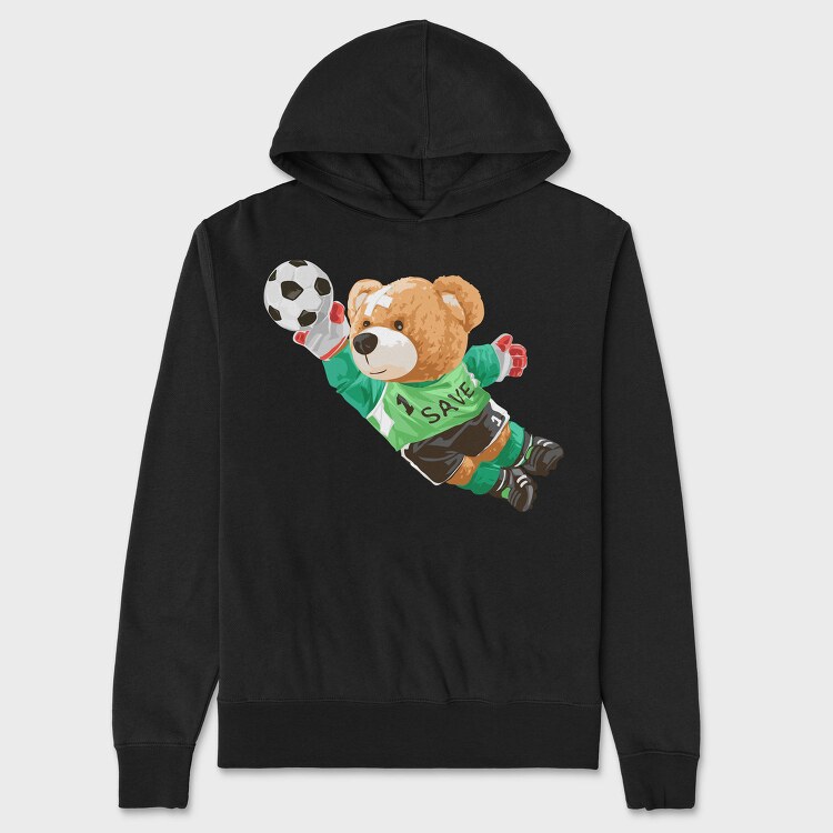 Soccer Bear Save, Hanorac Oversize Barbati (Unisex)