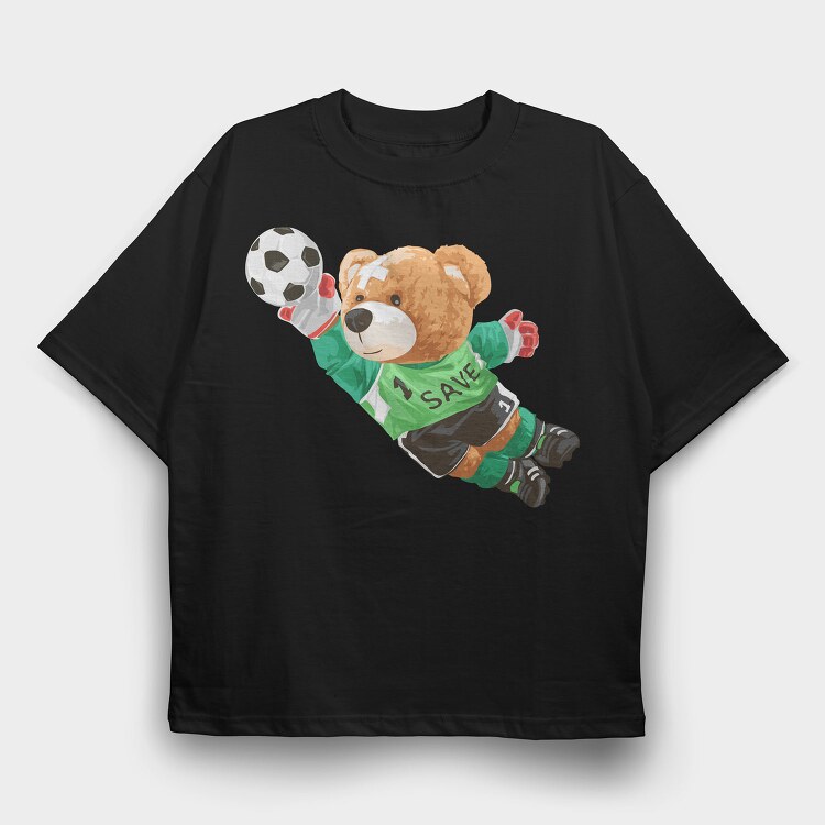 Soccer Bear Save, Tricou Oversize Barbati (Unisex)