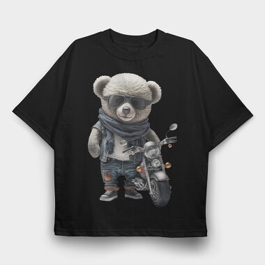 Teddy Biker Style, Tricou Oversize Barbati (Unisex)