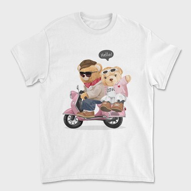 Teddy Hello Ride, Tricou Barbati (Unisex)
