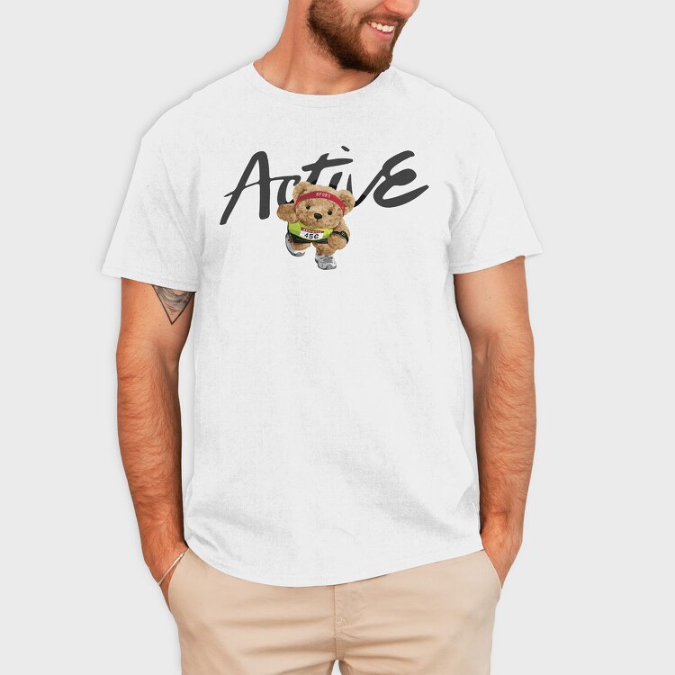 Active Runner Bear, Tricou Barbati (Unisex)