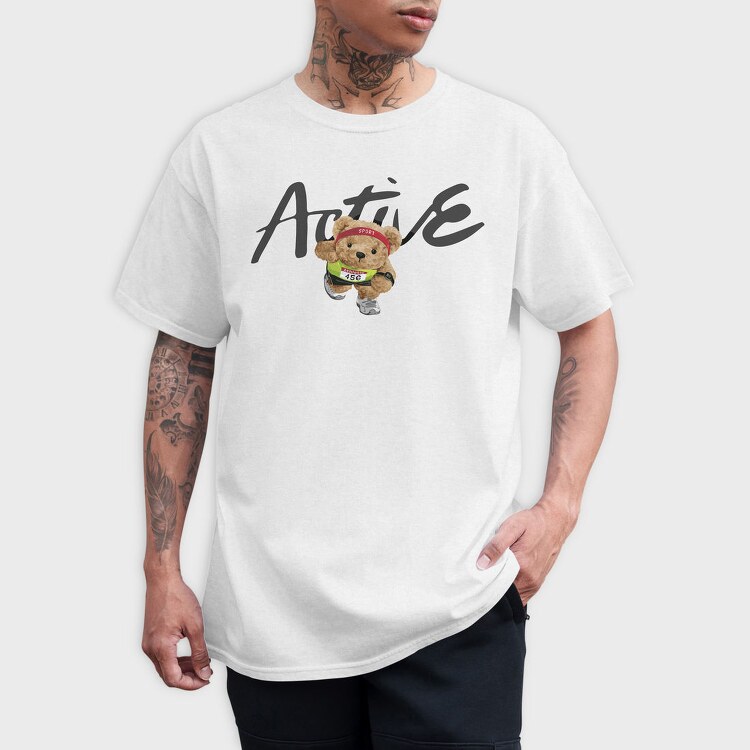 Active Runner Bear, Tricou Barbati (Unisex)
