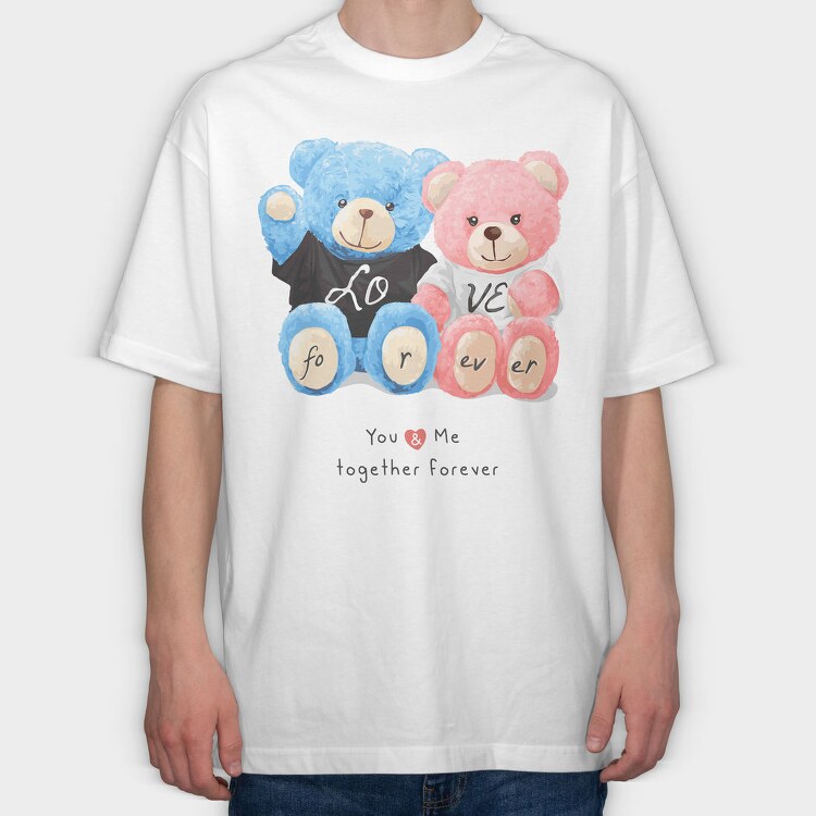 Love Forever Bears, Tricou Oversize Barbati (Unisex)