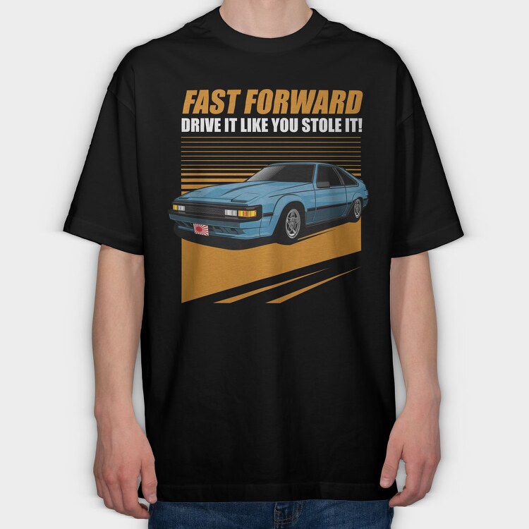 Toyota Supra MK2, Tricou Oversize Barbati (Unisex)