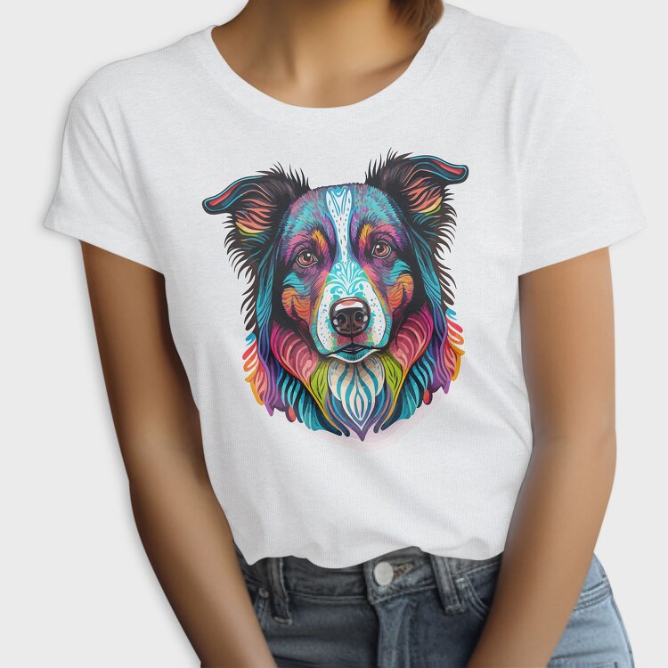 Colorful Dog Portrait, Tricou Femei