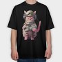 Military Cat Radio, Tricou Oversize Barbati (Unisex)