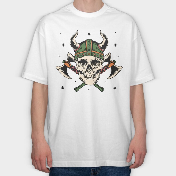 Viking Skull Axe, Tricou Oversize Barbati (Unisex)
