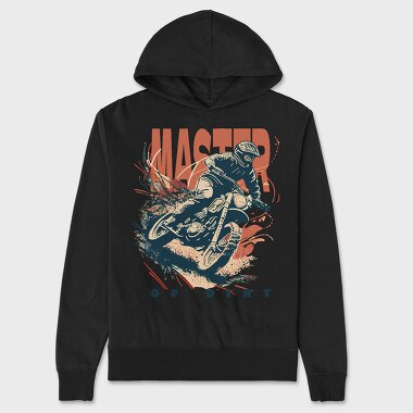 Master of Dirt Motocross Bike Kicking Up Dust, Hanorac Oversize Barbati (Unisex)