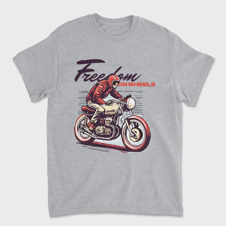 Freedom on Wheels Motorcycle Retro, Tricou Barbati (Unisex)