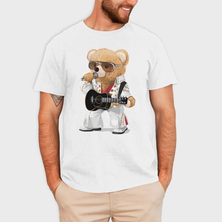 Teddy Elvis Guitar, Tricou Barbati (Unisex)