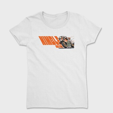 Tilted Competition Motorcycle With Rider Nimble and Fast, Tricou Femei