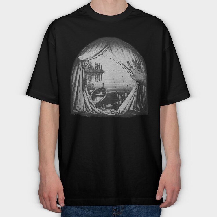 View From a Tent, Tricou Oversize Barbati (Unisex)