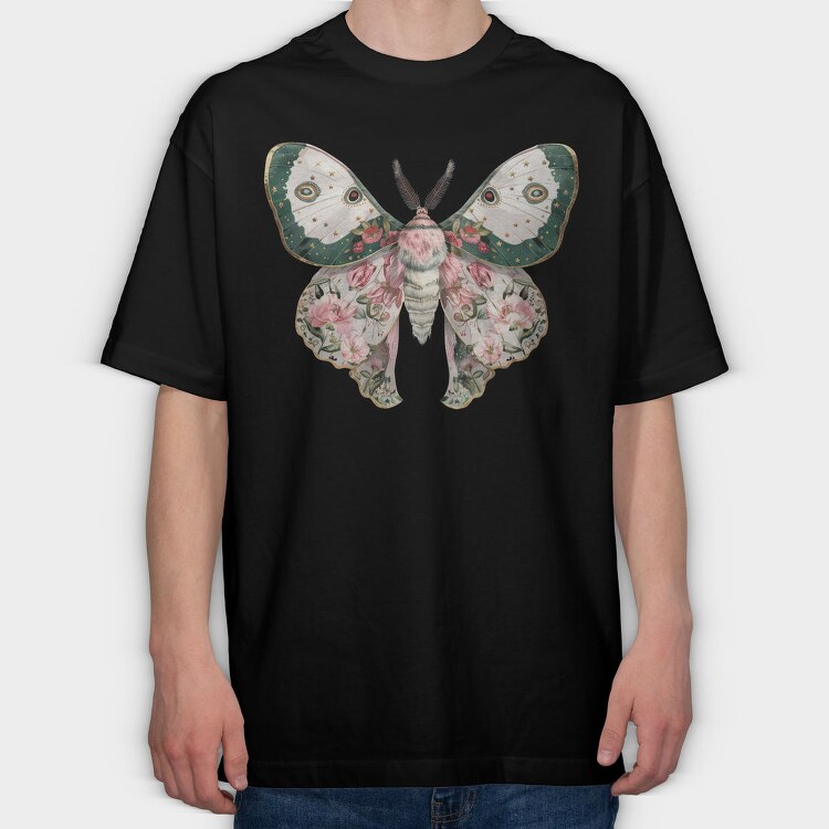 Celestial Floral Moth, Tricou Oversize Barbati (Unisex)